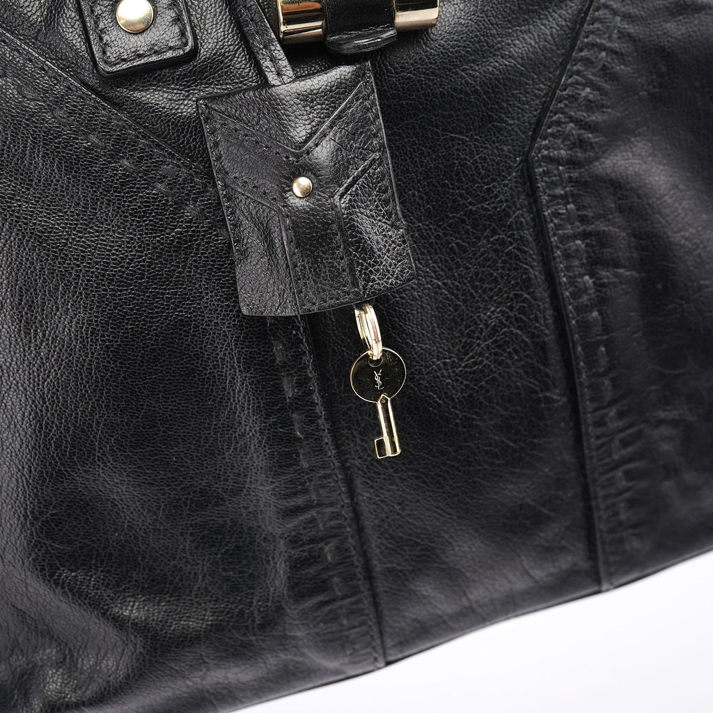 156465 Black Leather Muse Tote Bag