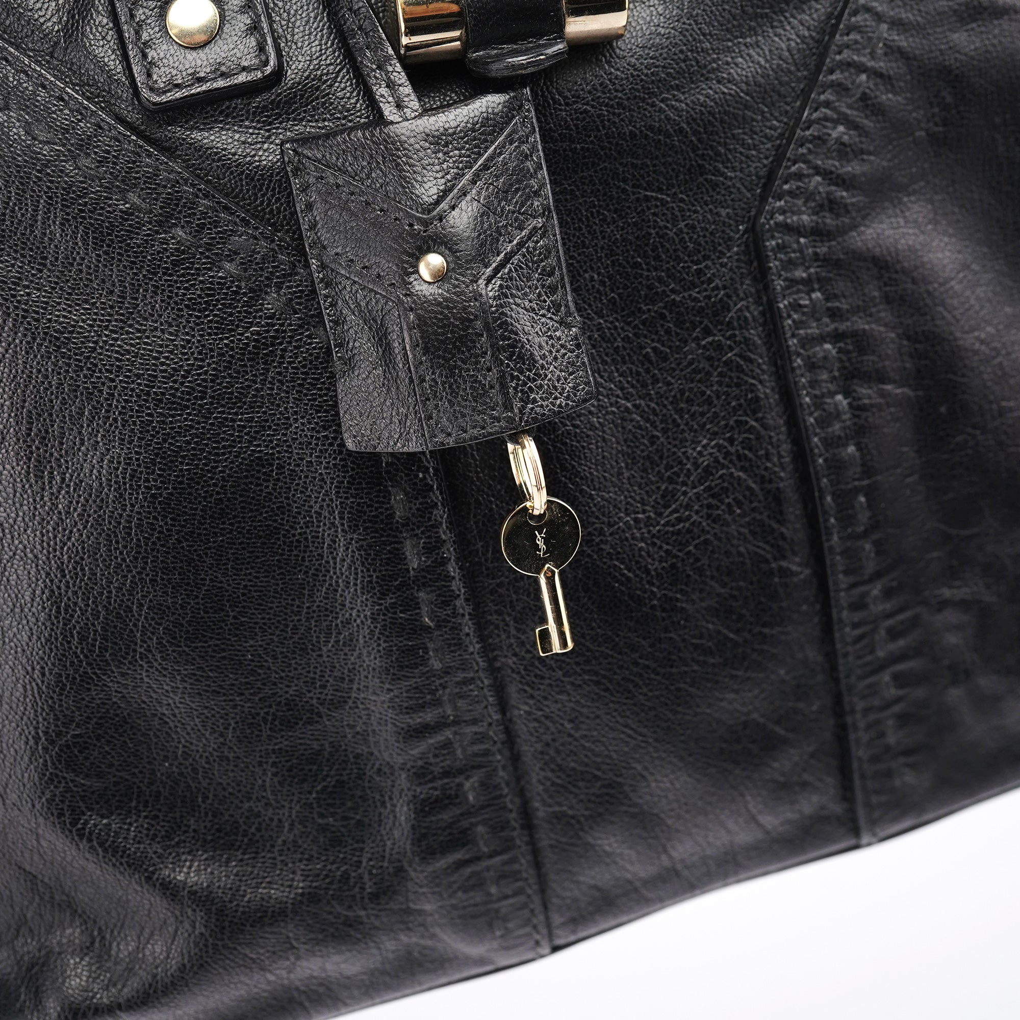 156465 Black Leather Muse Tote Bag