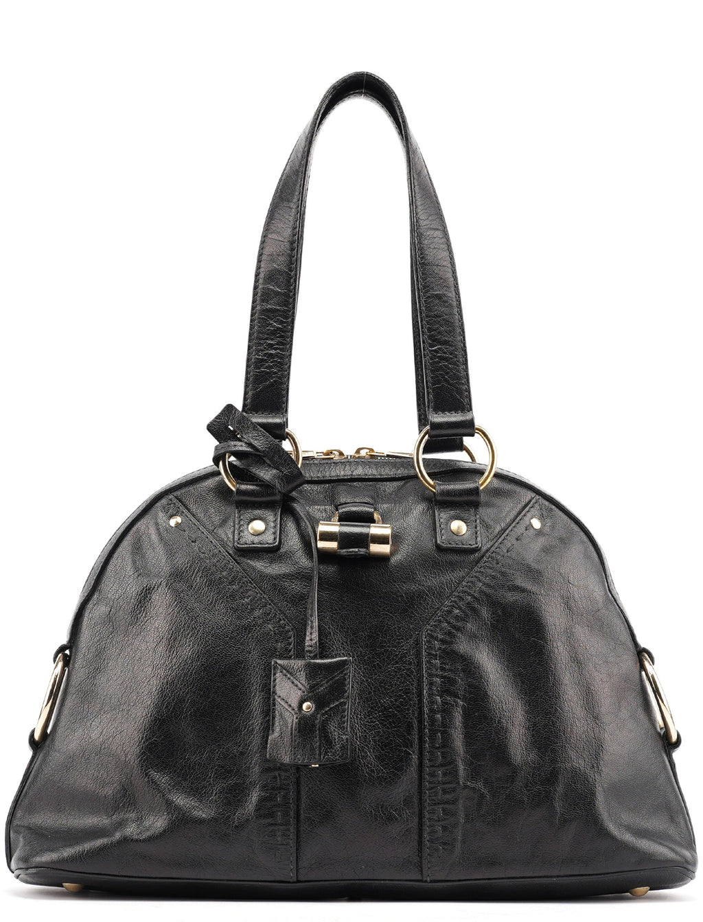 156465 Black Leather Muse Tote Bag