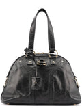 156465 Black Leather Muse Tote Bag
