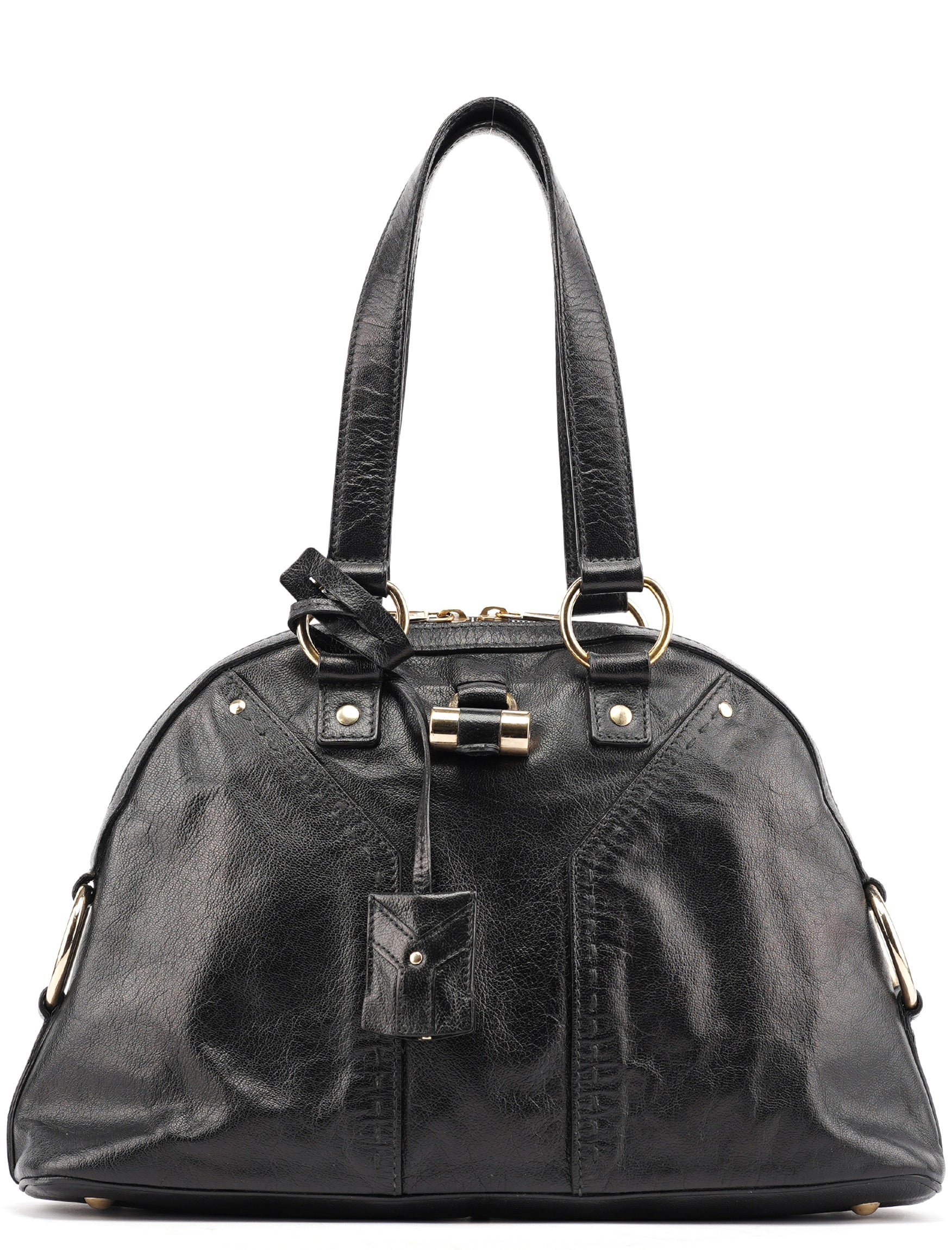 156465 Black Leather Muse Tote Bag