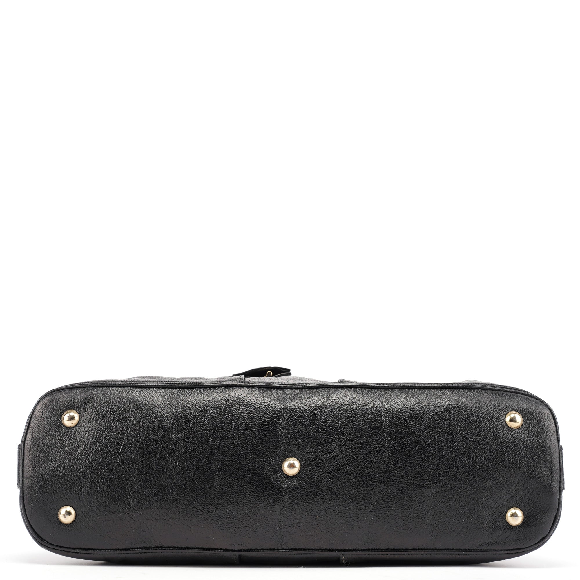 156465 Black Leather Muse Tote Bag