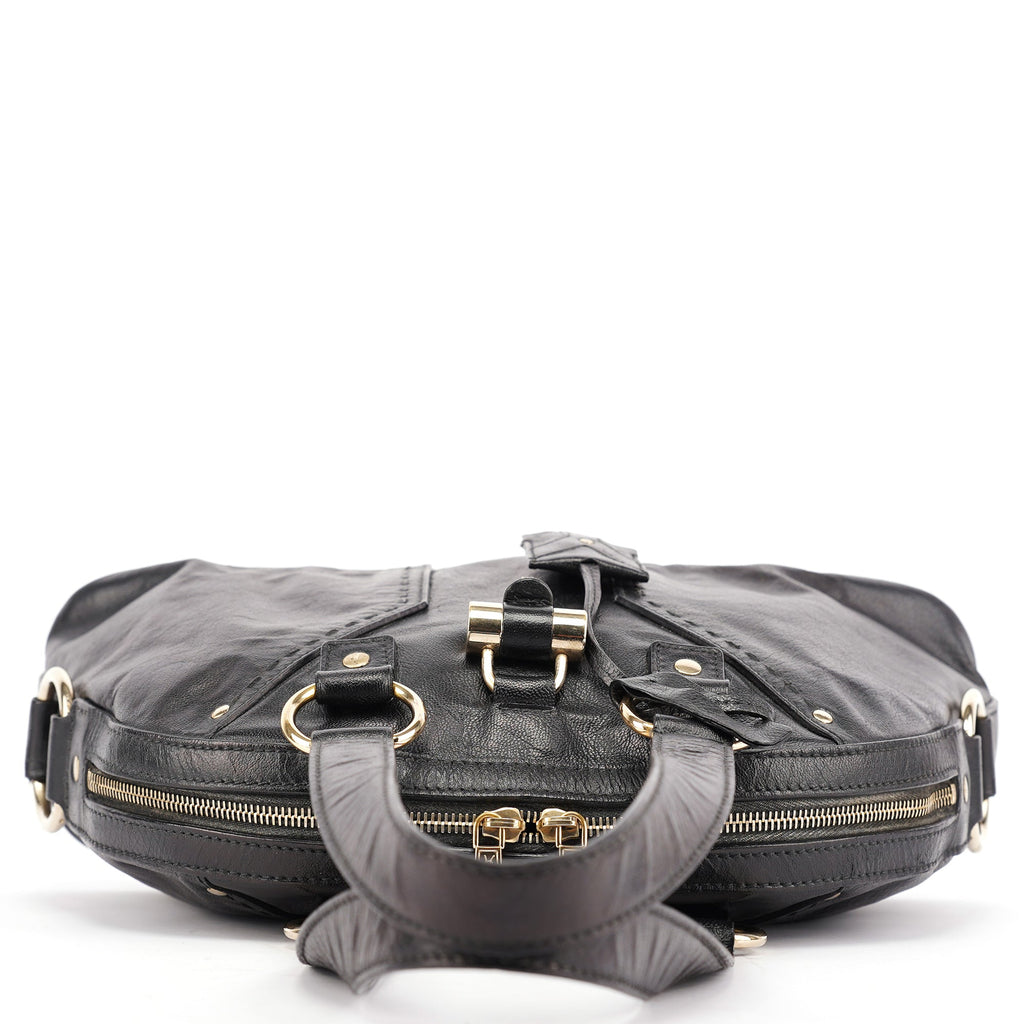 156465 Black Leather Muse Tote Bag
