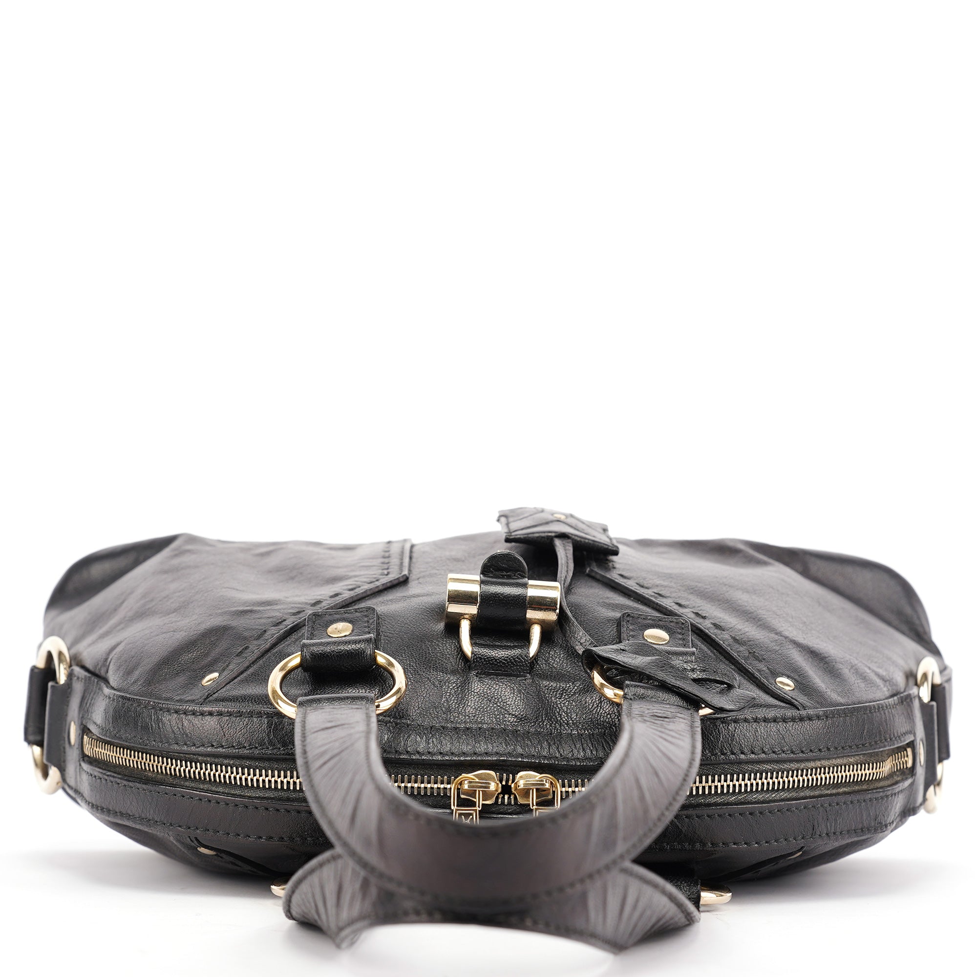 156465 Black Leather Muse Tote Bag