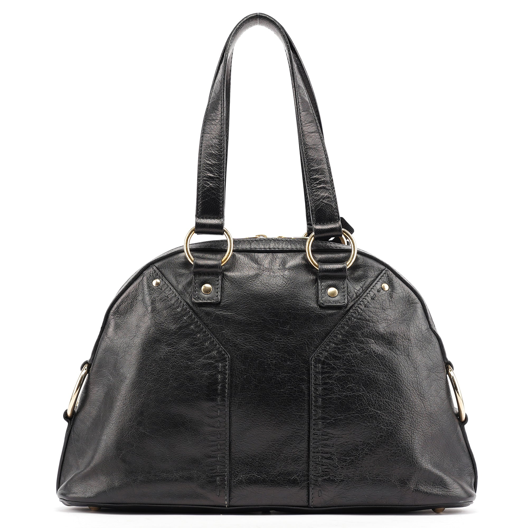 156465 Black Leather Muse Tote Bag