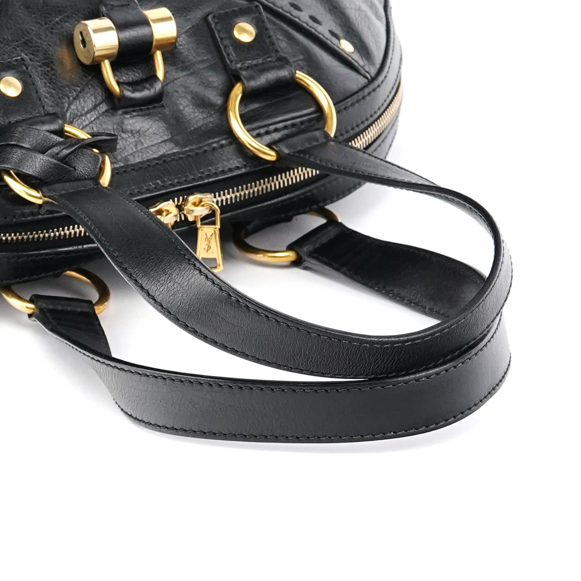 156465 Black Leather Muse Tote Bag