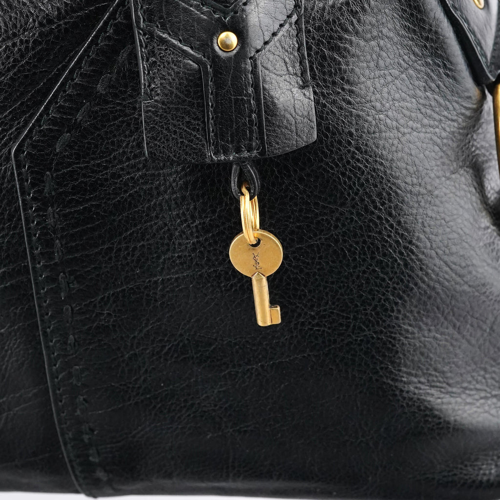 156465 Black Leather Muse Tote Bag