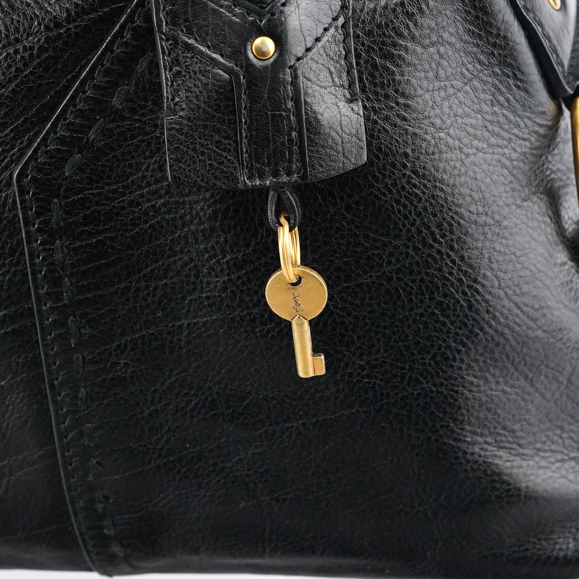 156465 Black Leather Muse Tote Bag