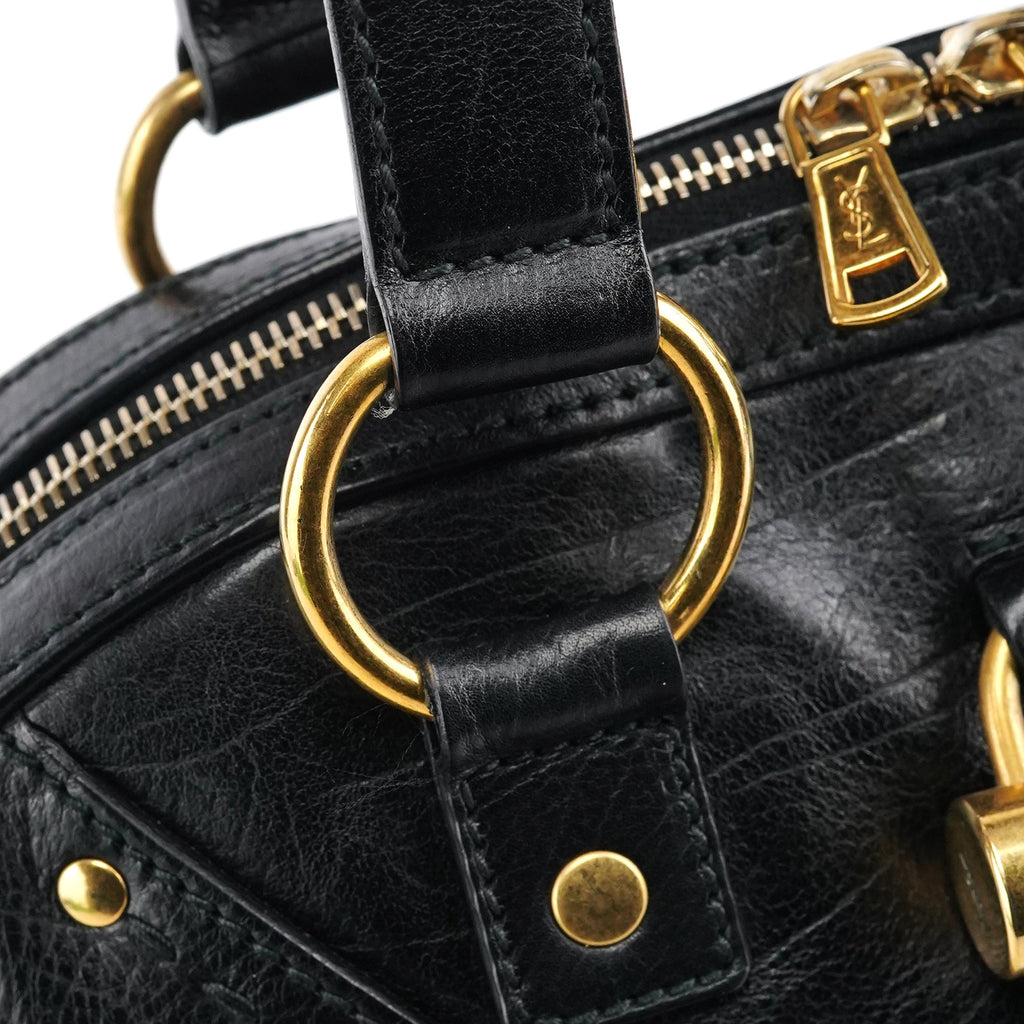156465 Black Leather Muse Tote Bag