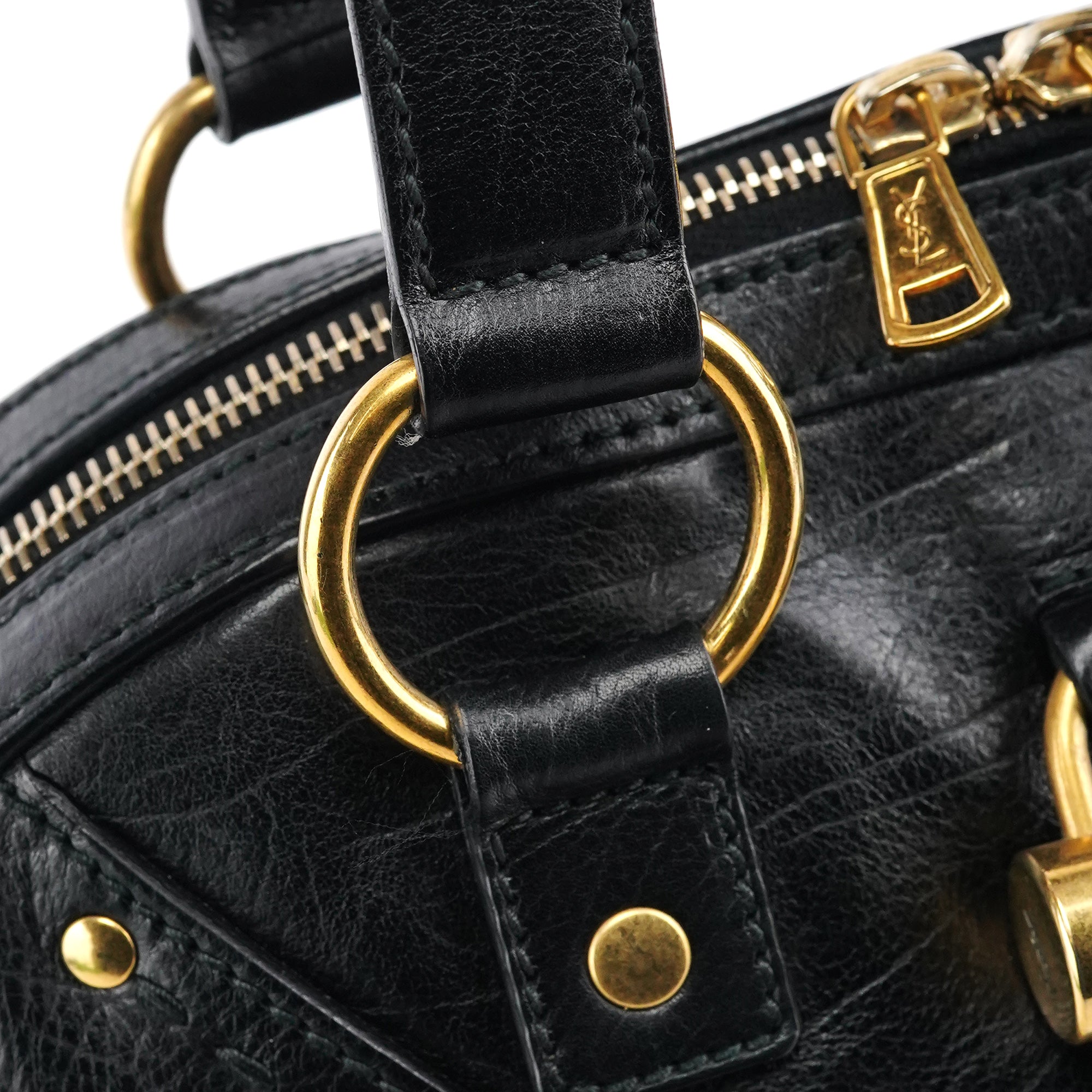 156465 Black Leather Muse Tote Bag