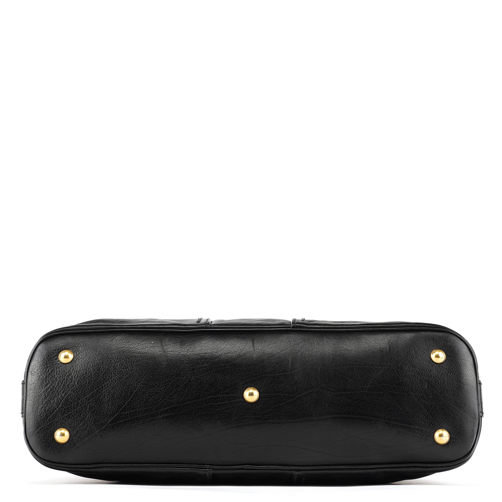 156465 Black Leather Muse Tote Bag