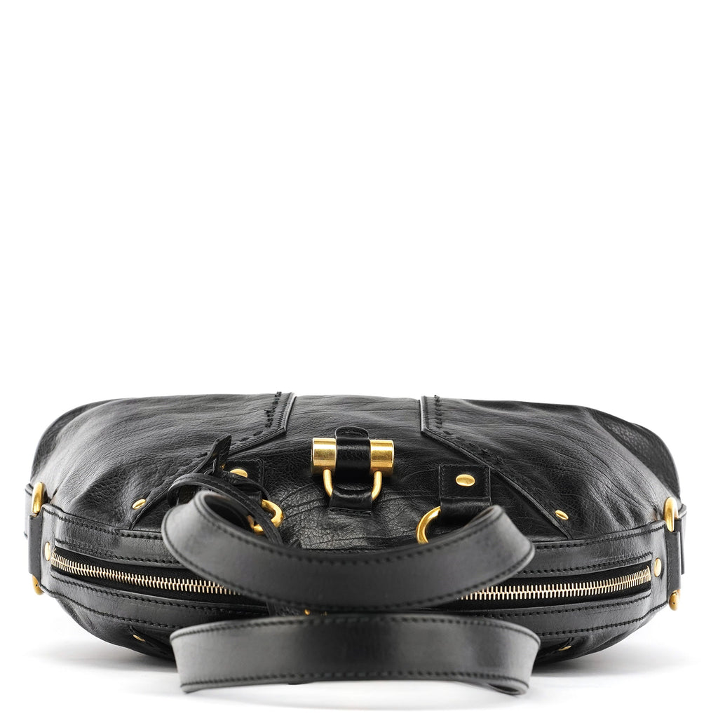 156465 Black Leather Muse Tote Bag
