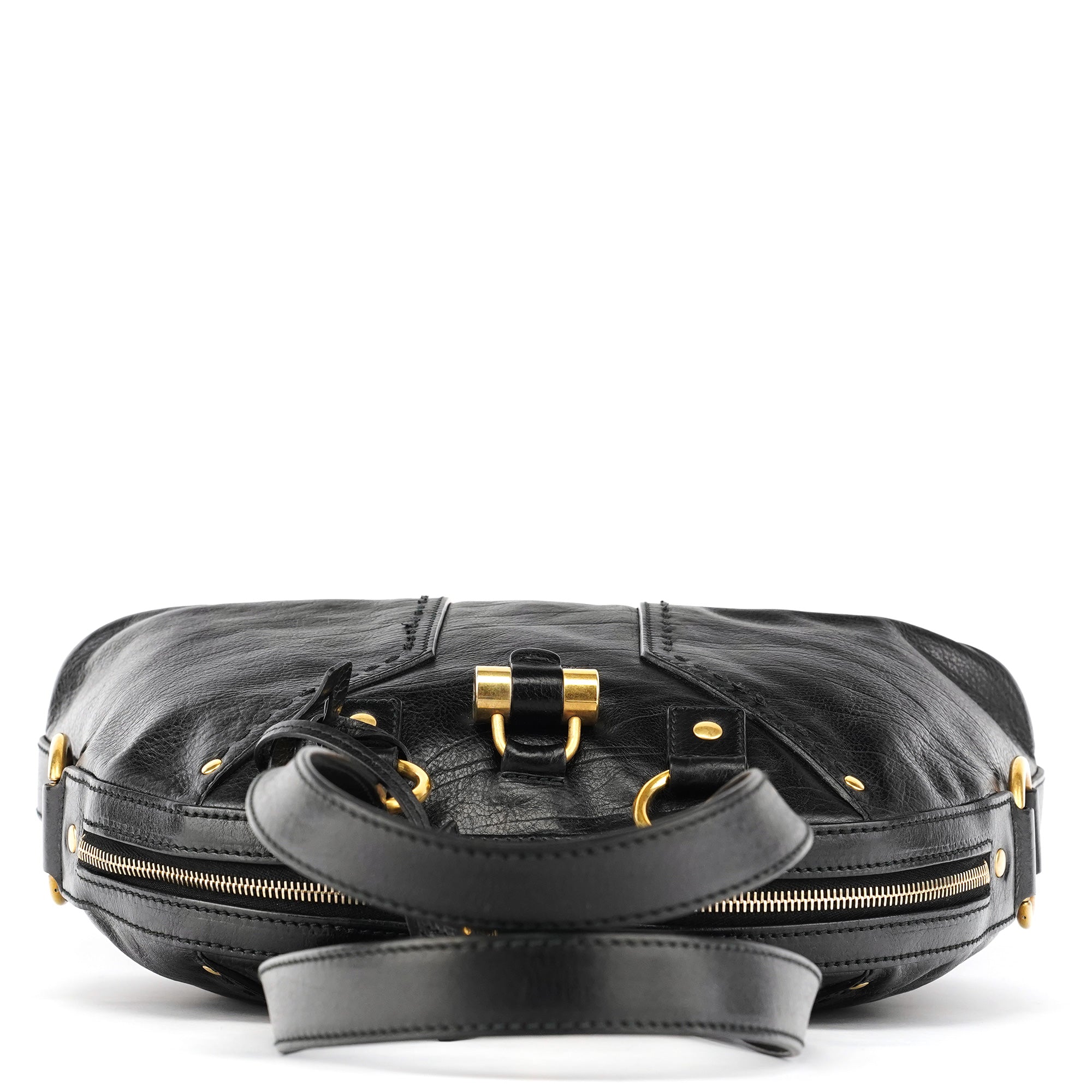 156465 Black Leather Muse Tote Bag