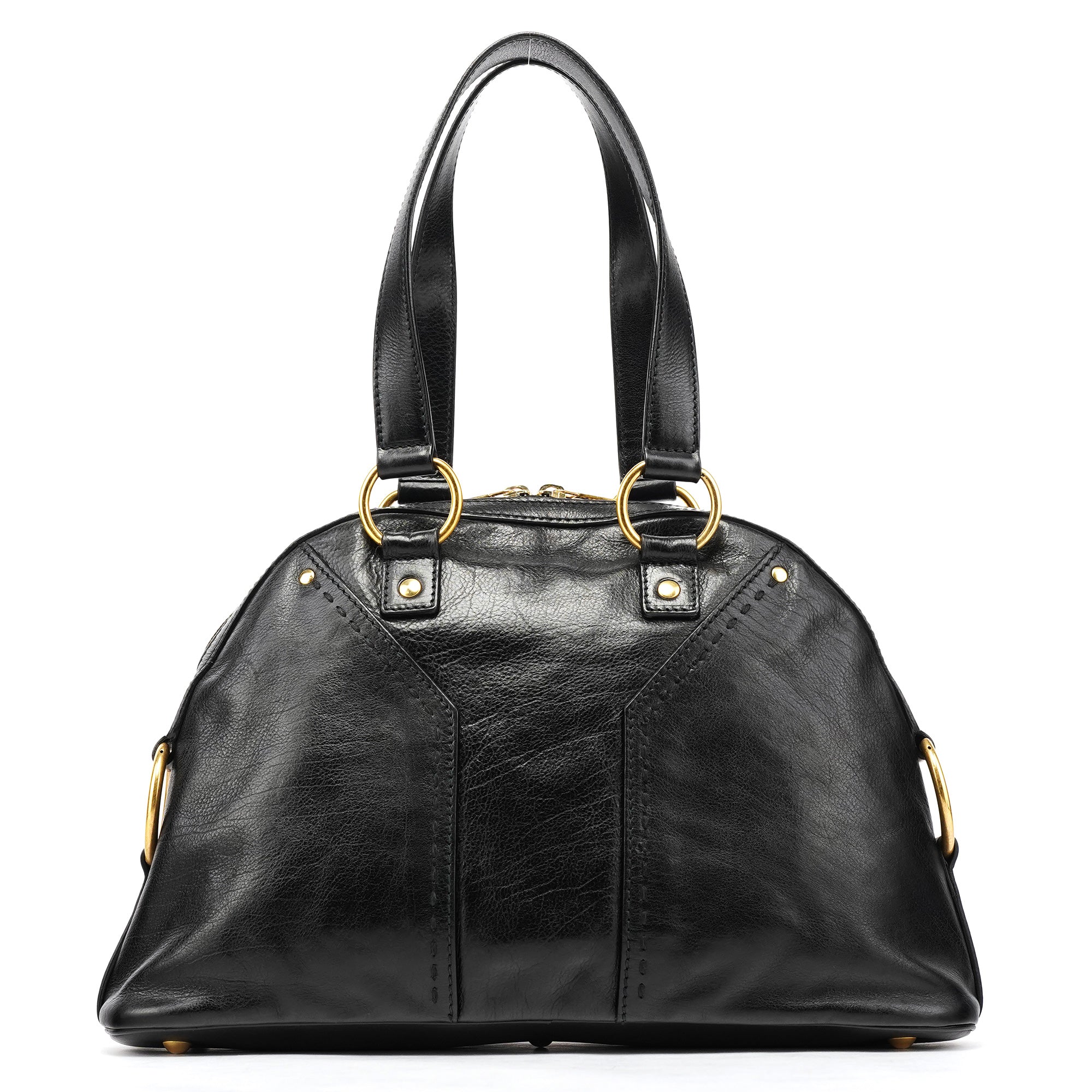 156465 Black Leather Muse Tote Bag