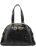 156465 Black Leather Muse Tote Bag