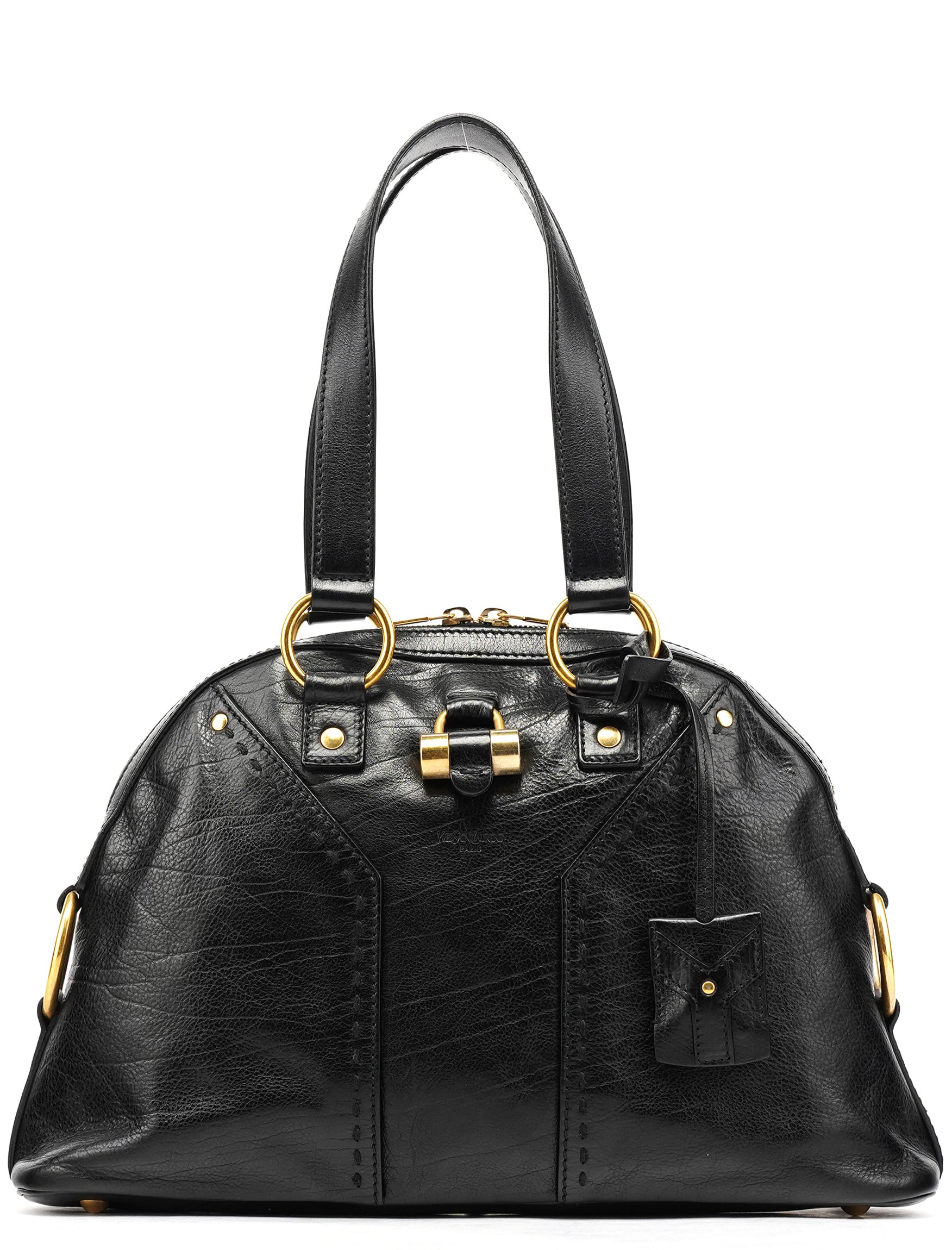 156465 Black Leather Muse Tote Bag