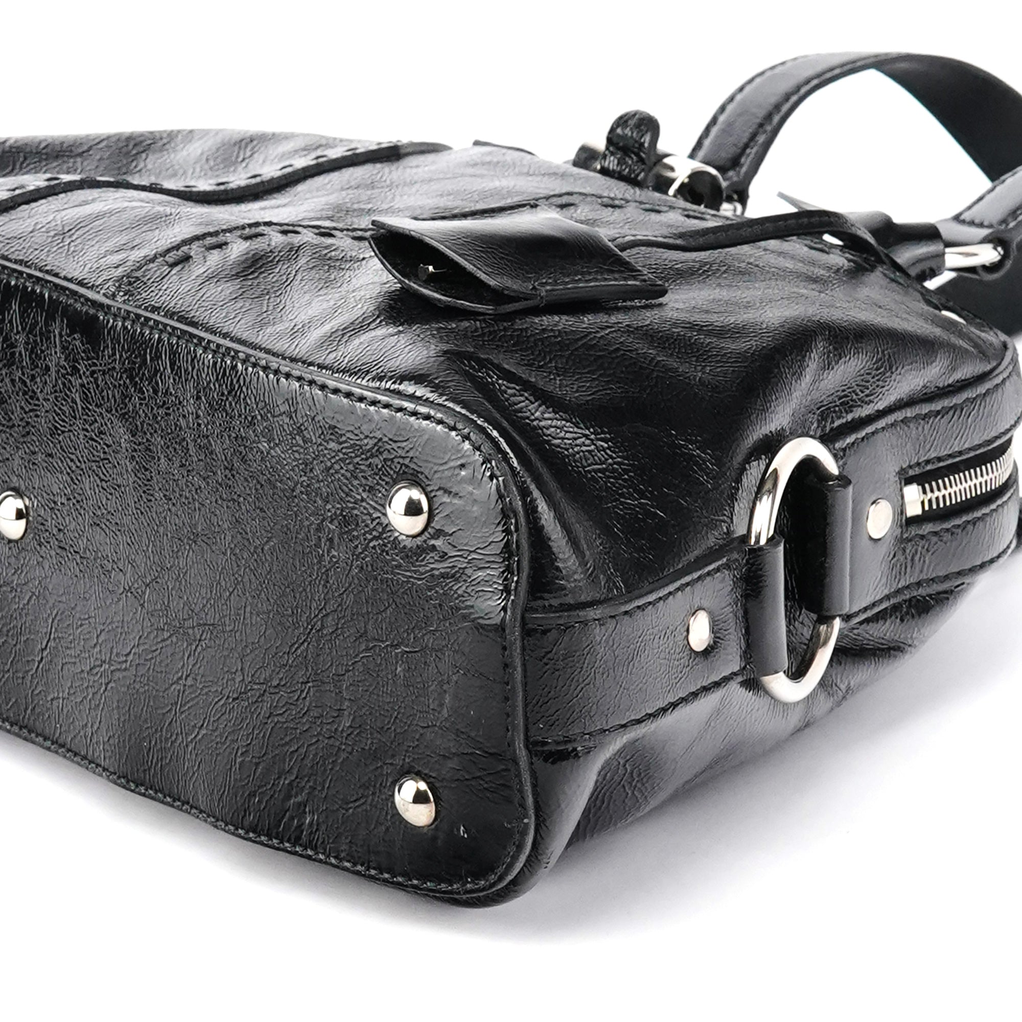 156465 Black Patent Leather Muse Bag