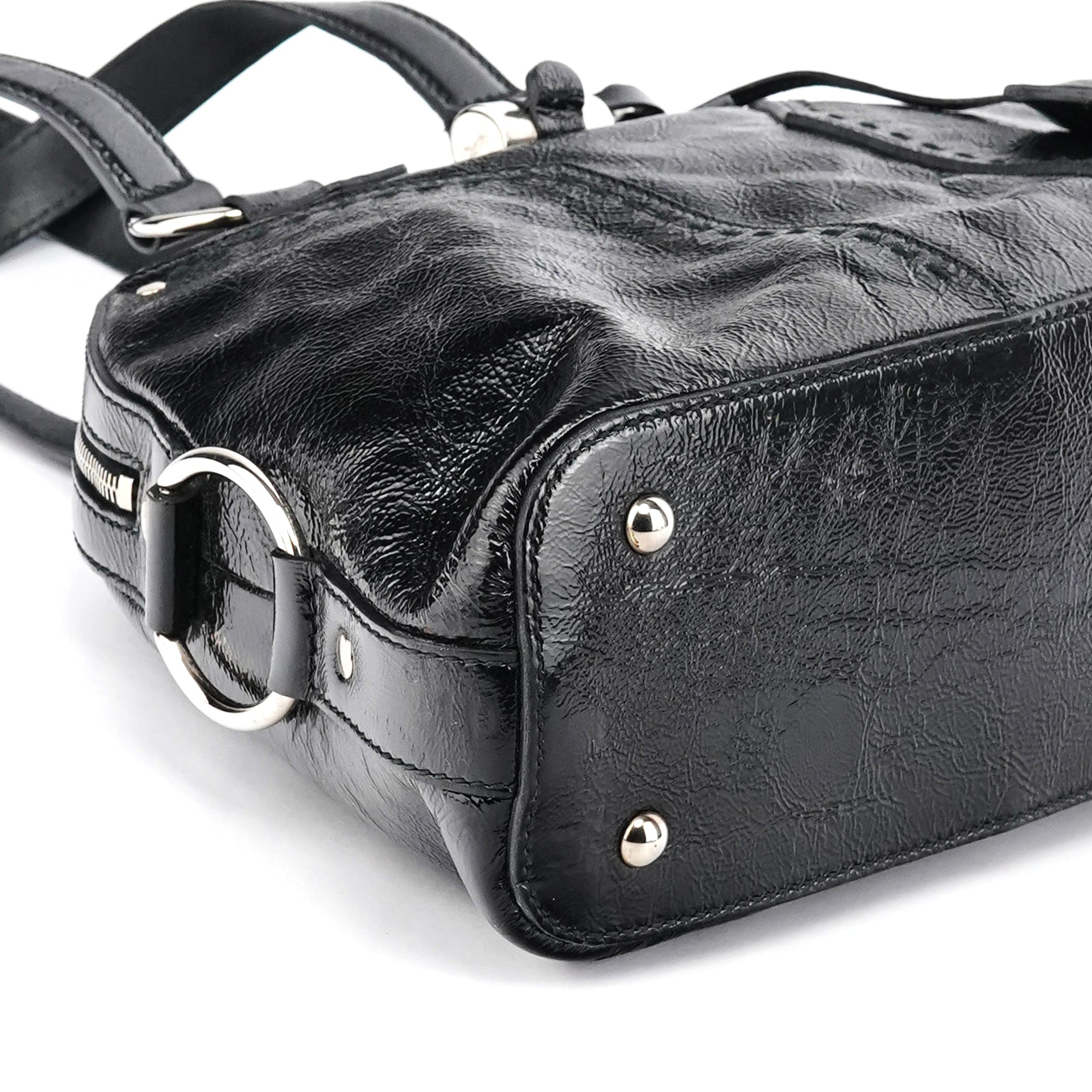 156465 Black Patent Leather Muse Bag
