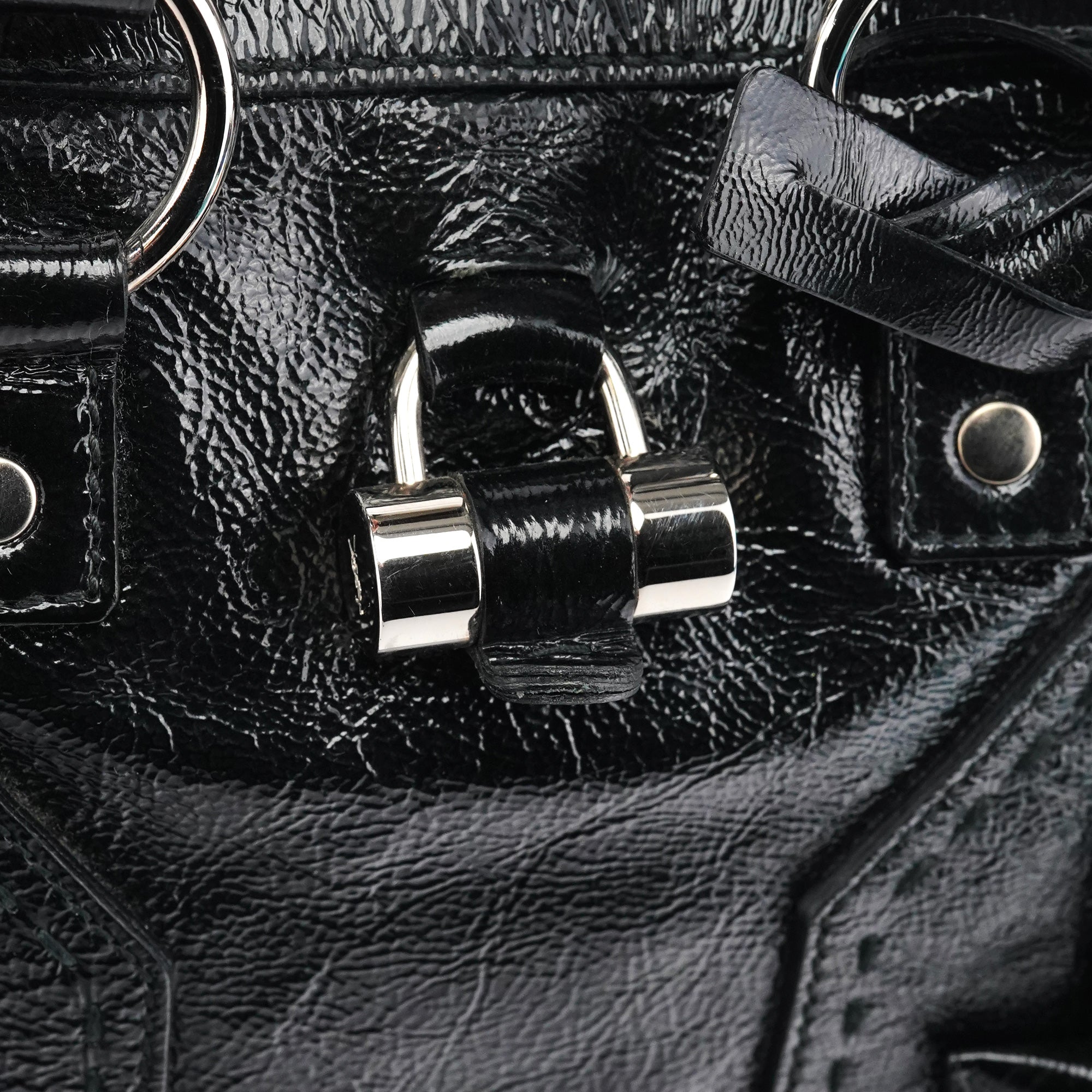 156465 Black Patent Leather Muse Bag