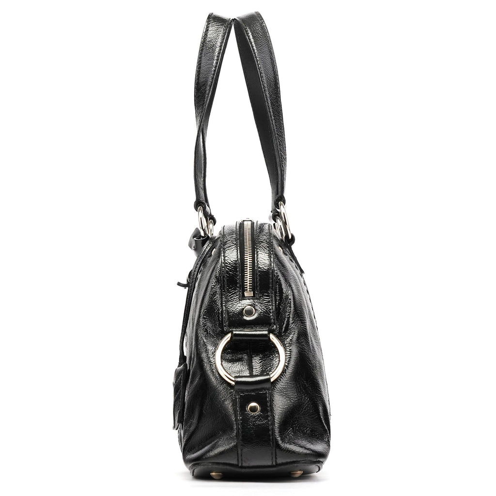 156465 Black Patent Leather Muse Bag