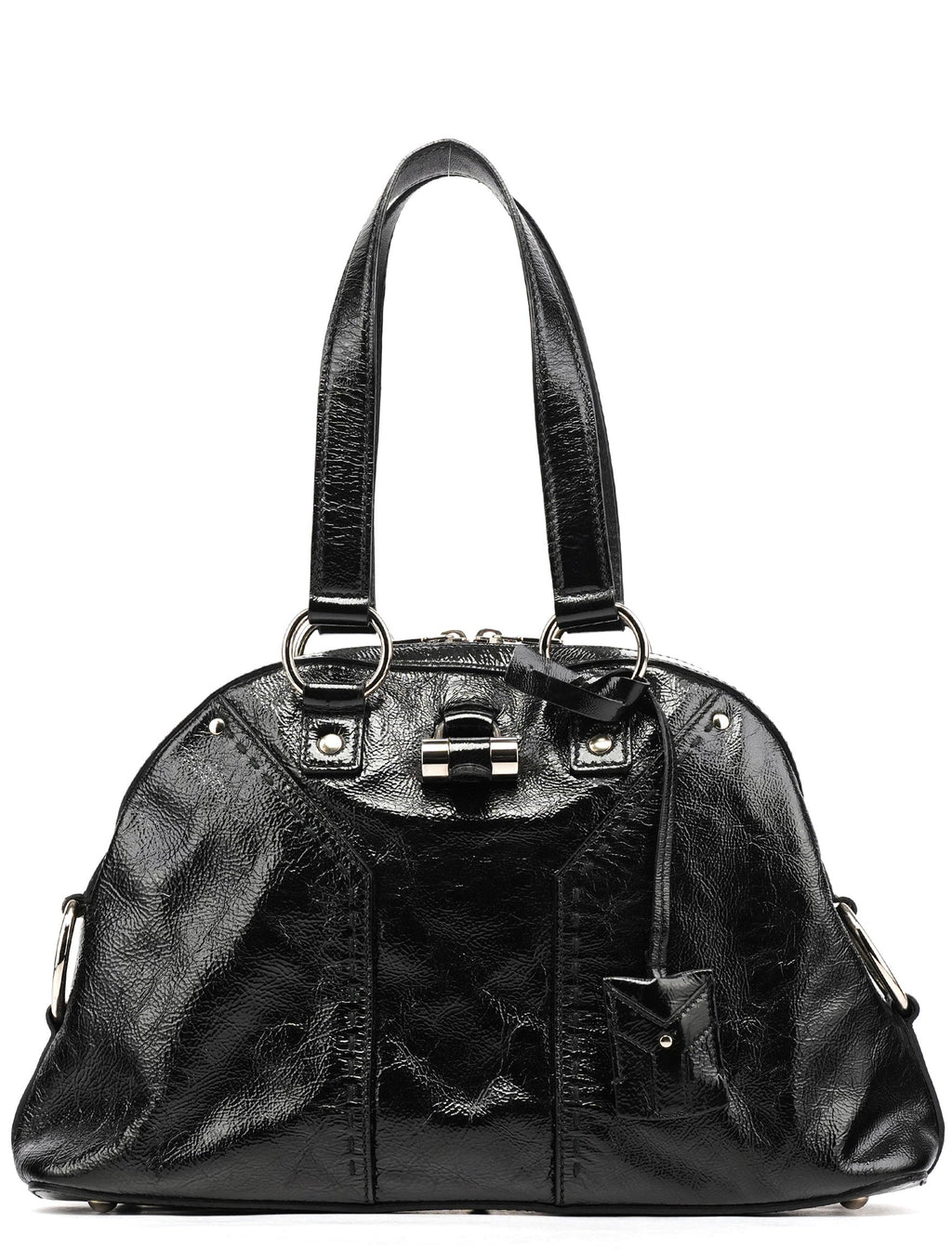 156465 Black Patent Leather Muse Bag