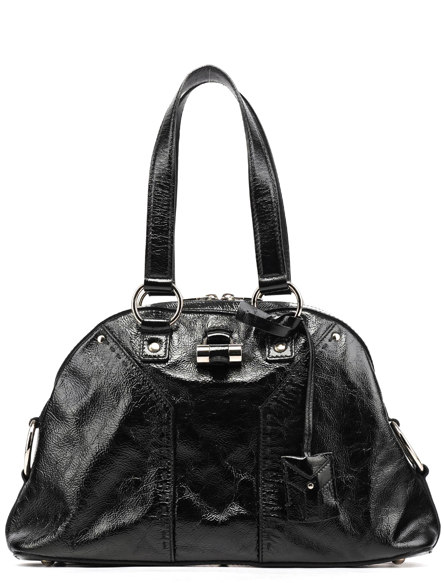 156465 Black Patent Leather Muse Bag