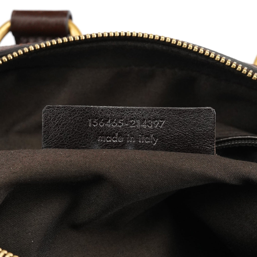 156465 Brown Patent Leather Muse Tote Bag