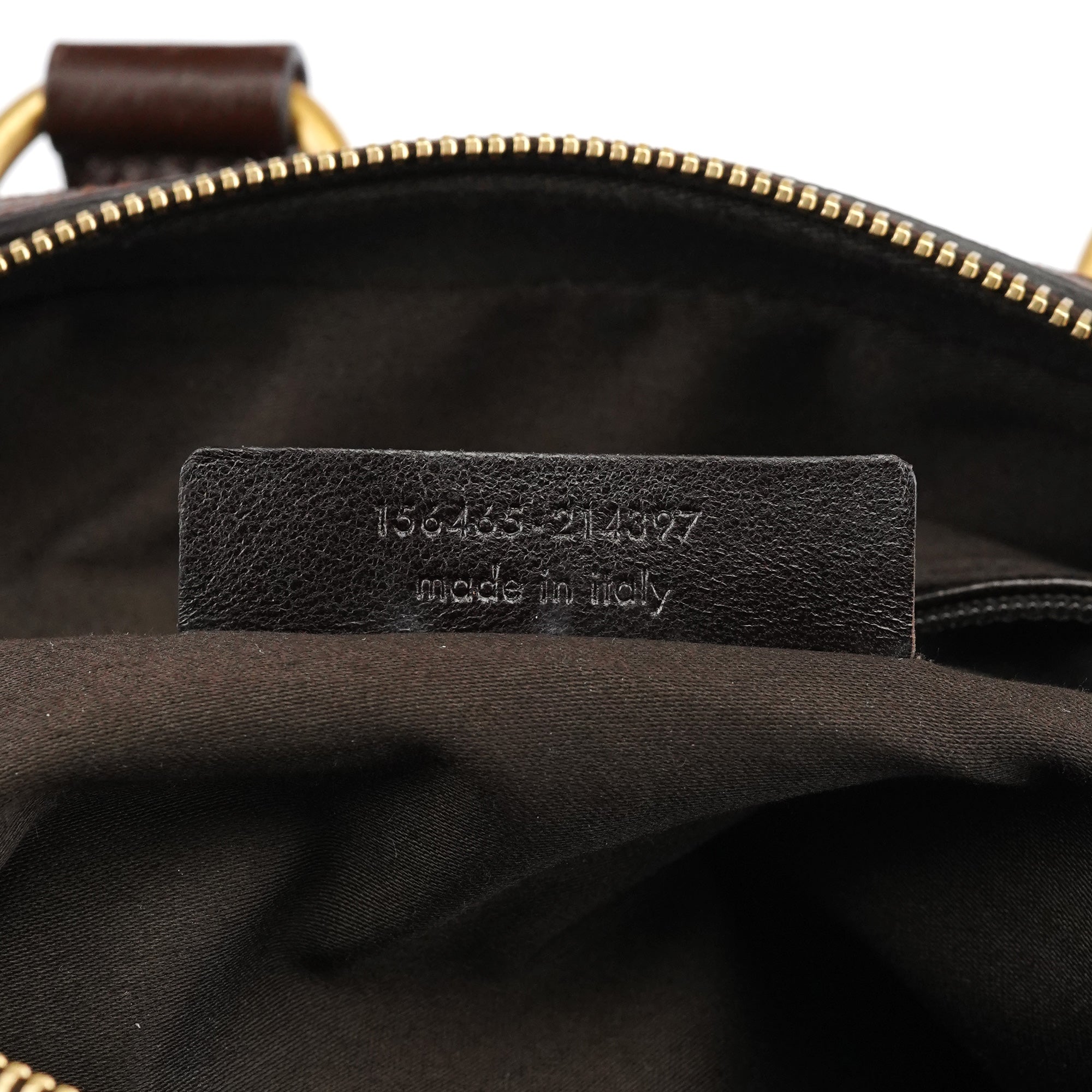 156465 Brown Patent Leather Muse Tote Bag