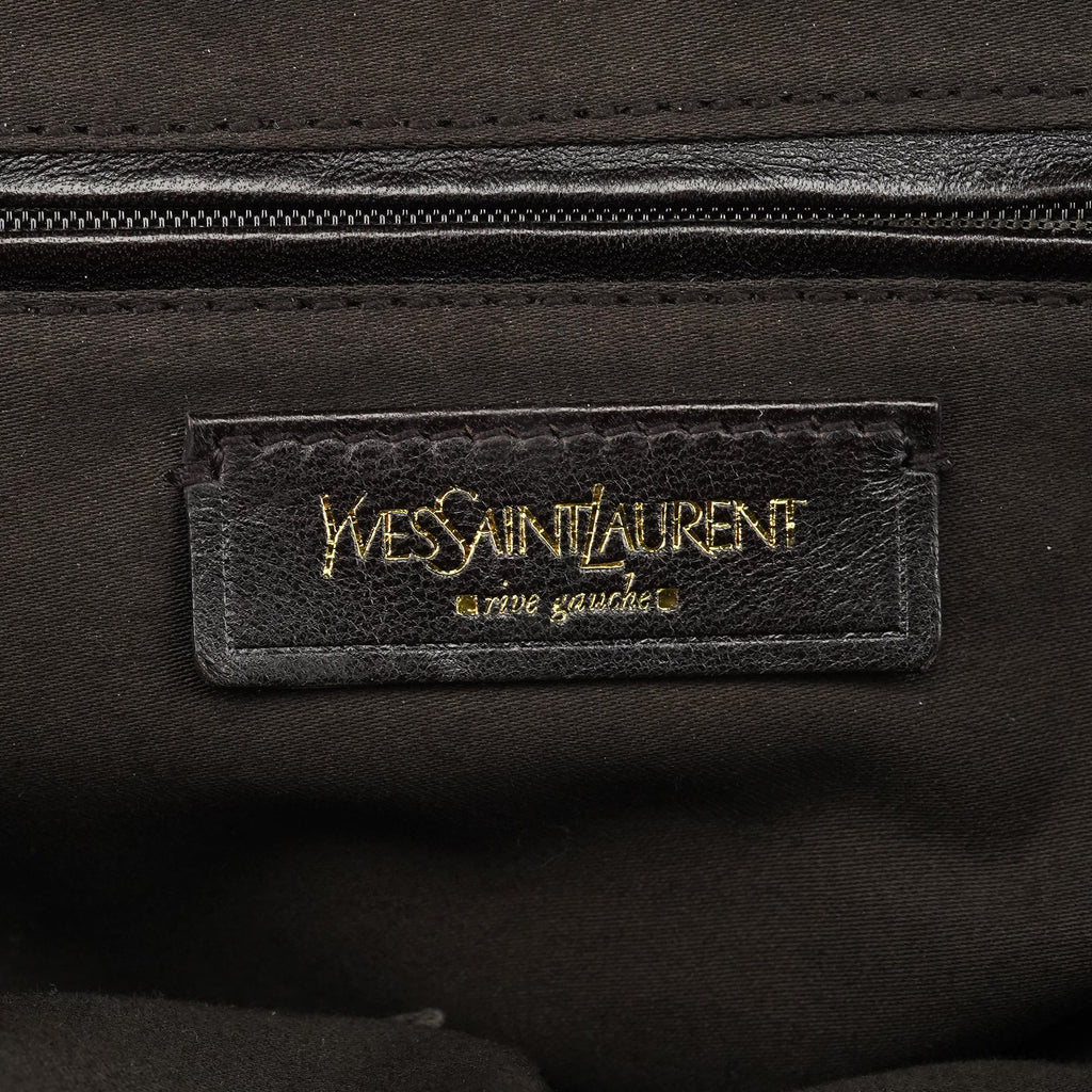 156465 Brown Patent Leather Muse Tote Bag