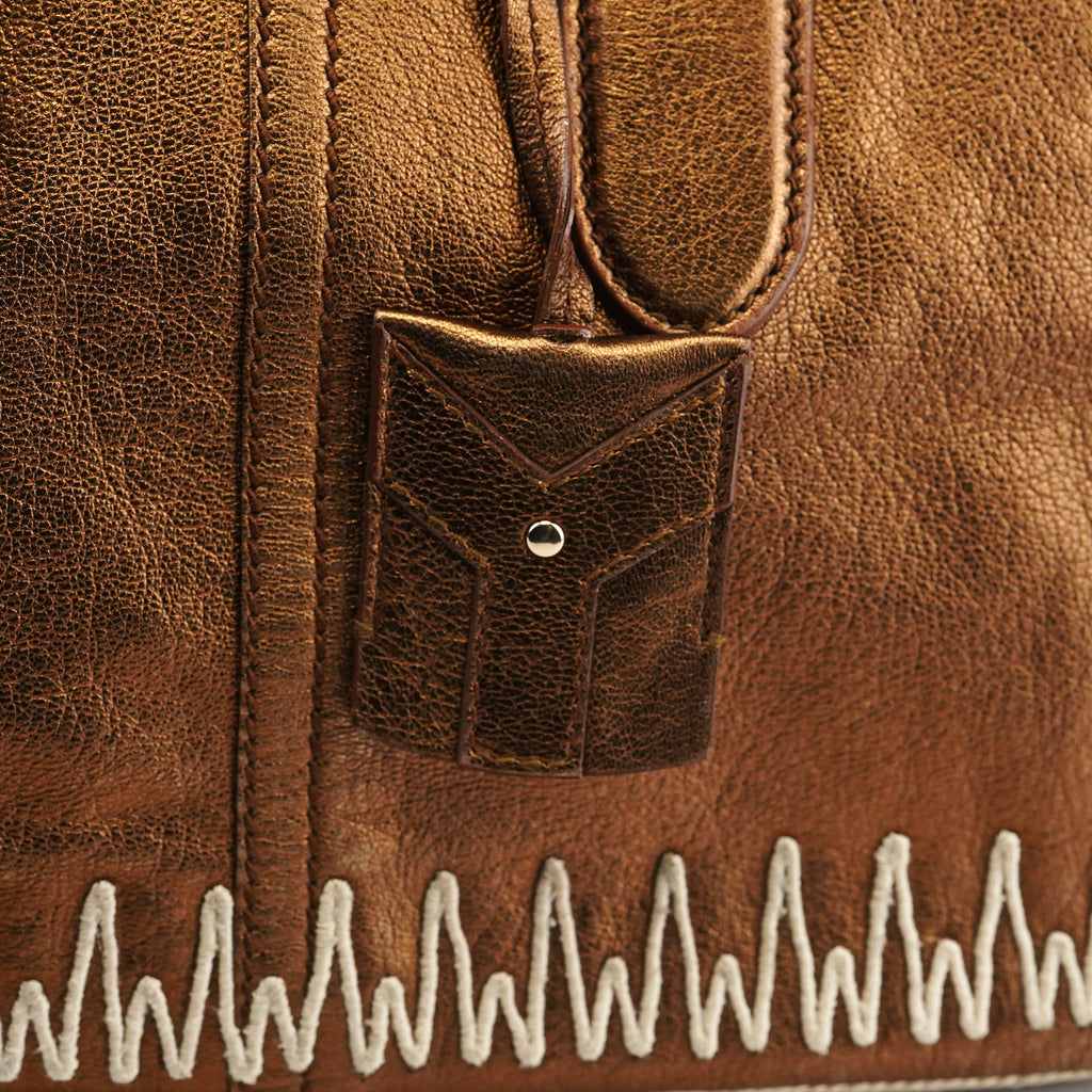 160003 Bronze Stitched Leather Tote Bag