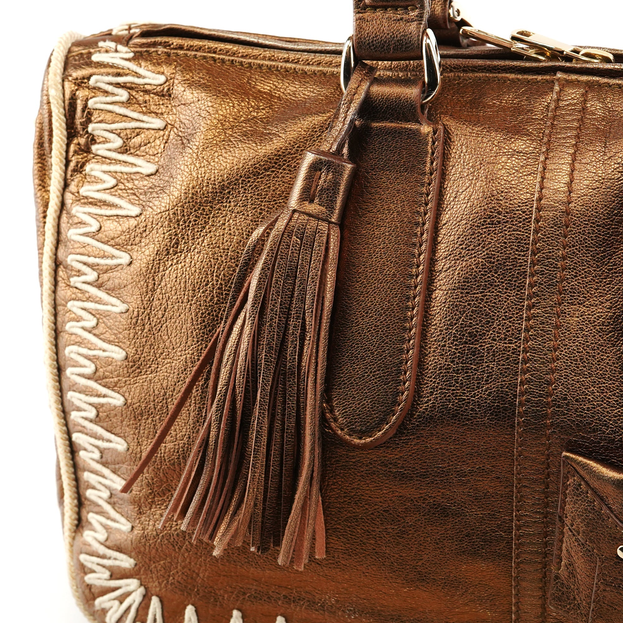 160003 Bronze Stitched Leather Tote Bag