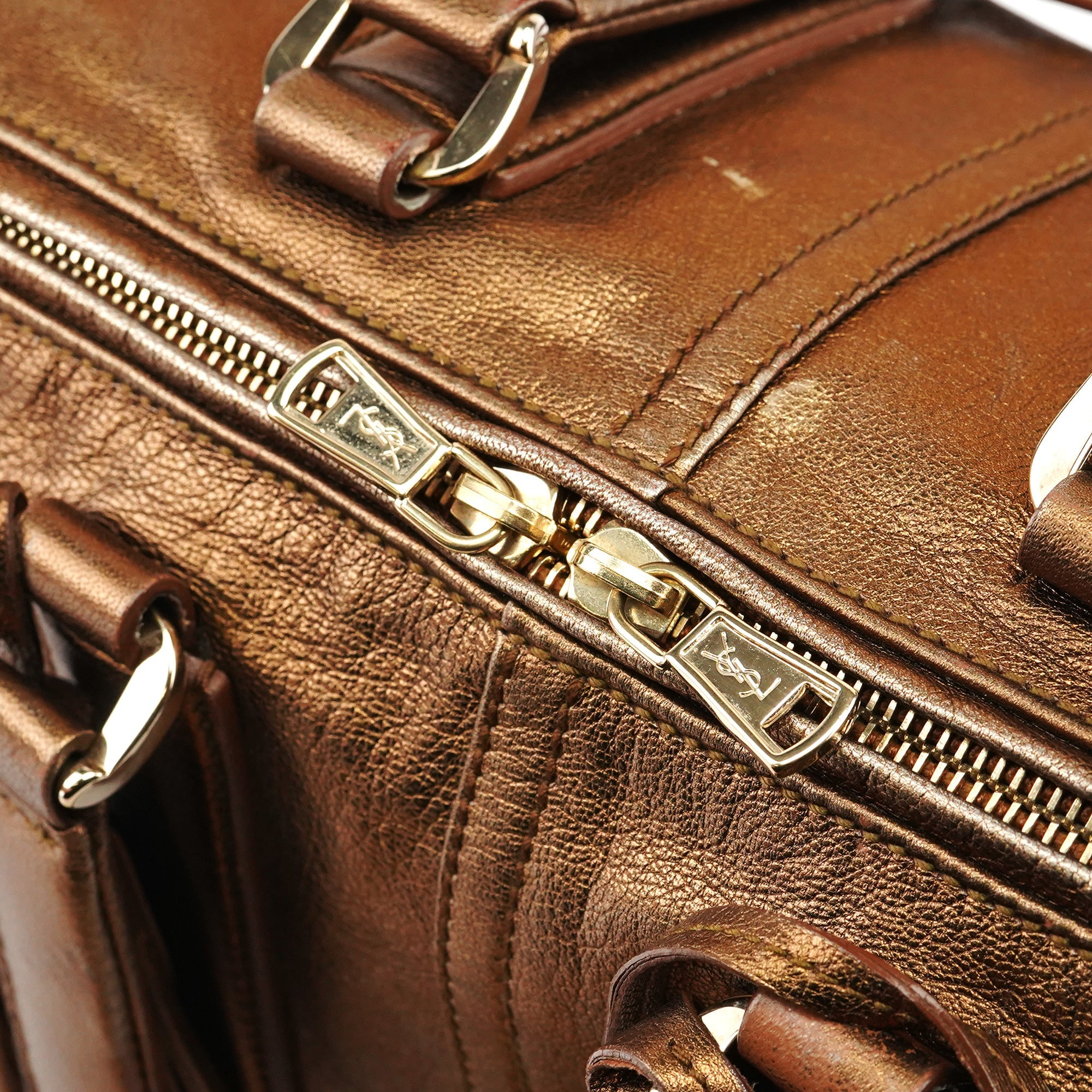 160003 Bronze Stitched Leather Tote Bag