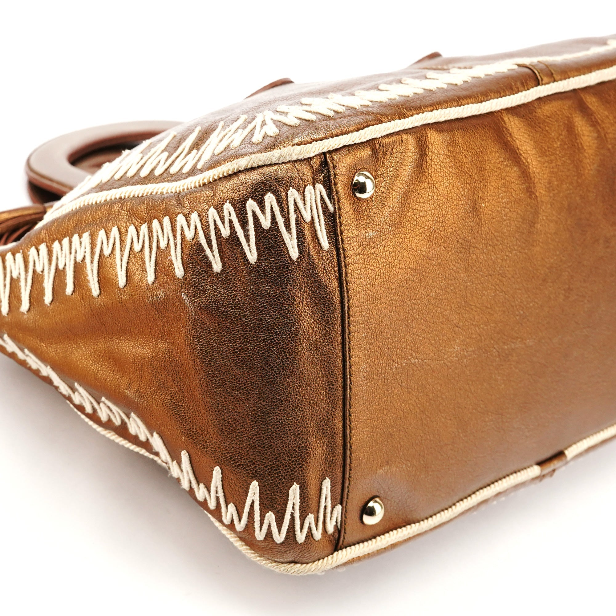 160003 Bronze Stitched Leather Tote Bag