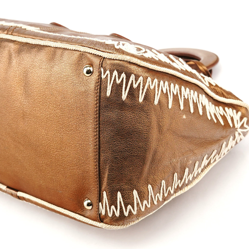 160003 Bronze Stitched Leather Tote Bag
