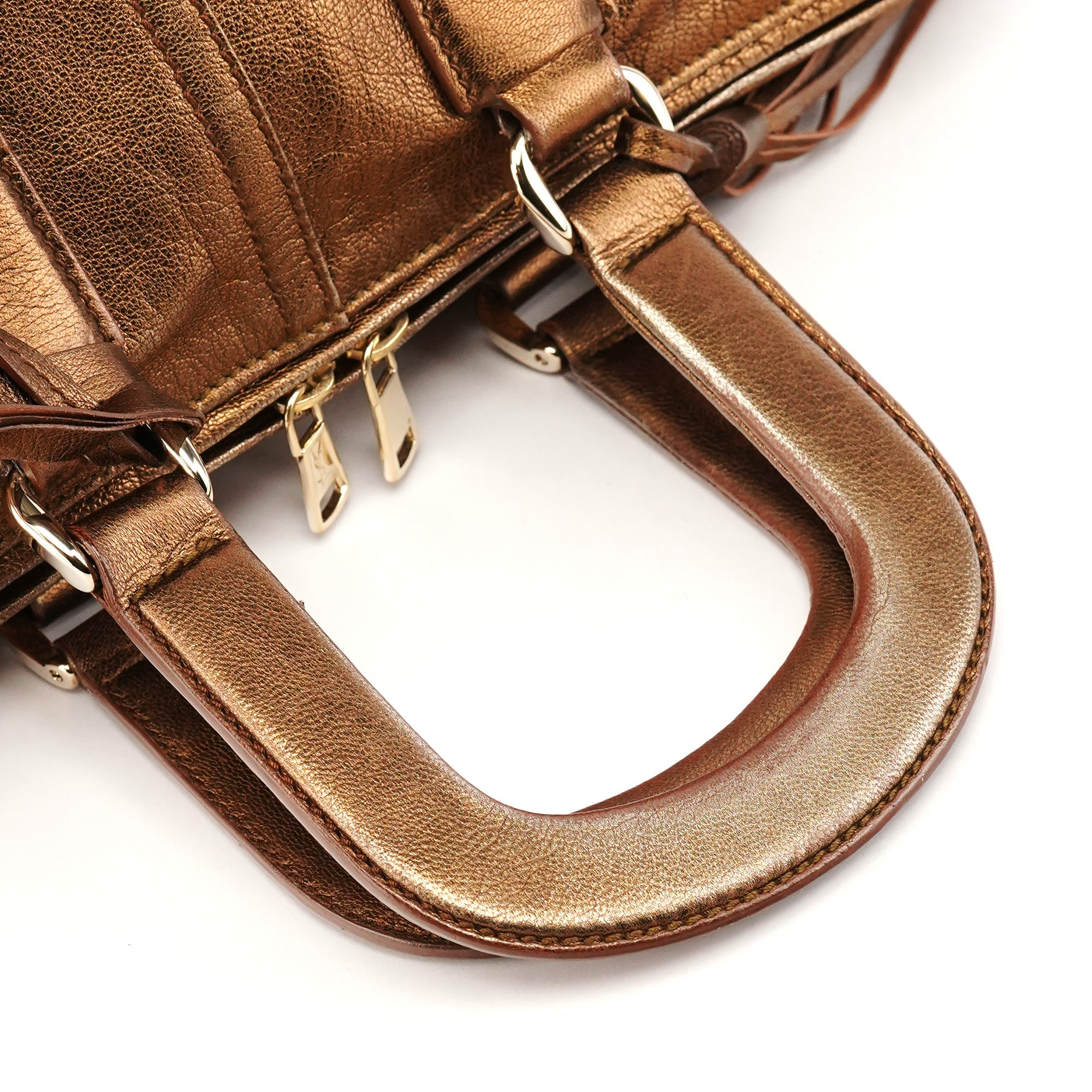 160003 Bronze Stitched Leather Tote Bag