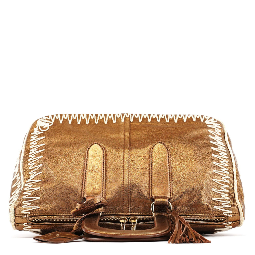 160003 Bronze Stitched Leather Tote Bag