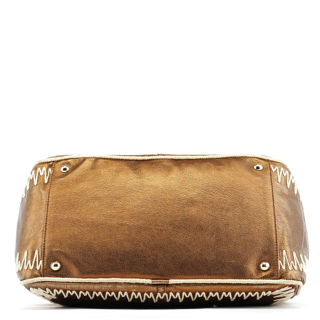 160003 Bronze Stitched Leather Tote Bag