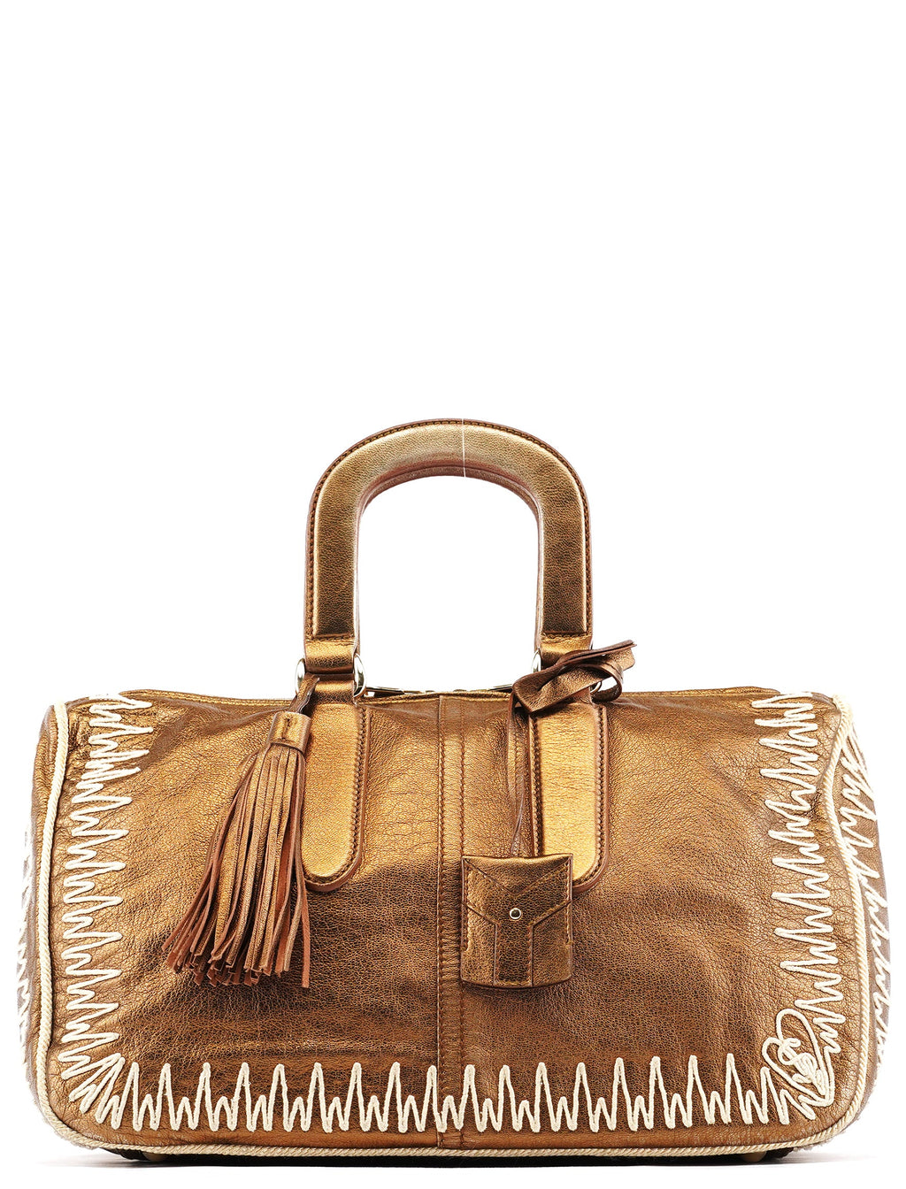 160003 Bronze Stitched Leather Tote Bag