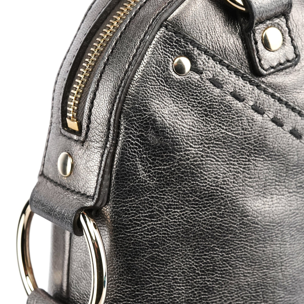 160950 Metallic Leather Muse Tote Bag