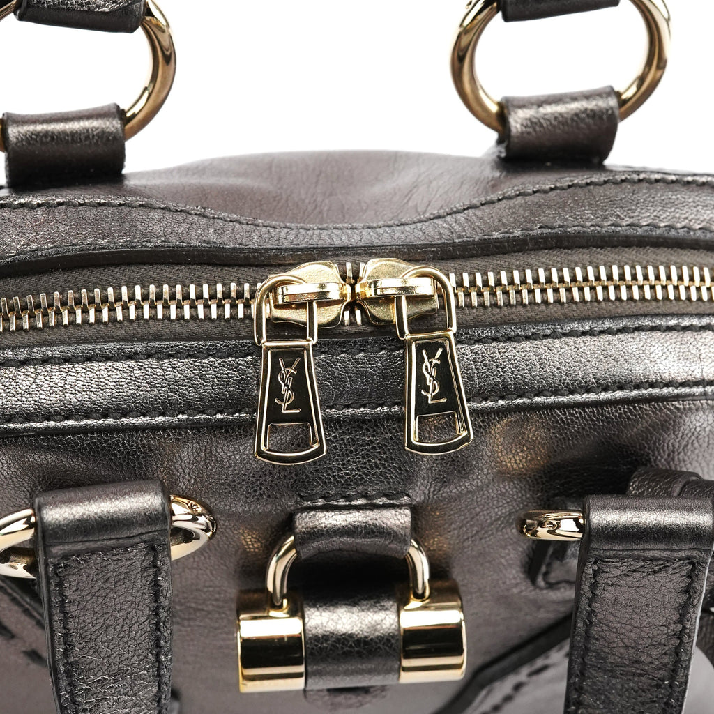 160950 Metallic Leather Muse Tote Bag