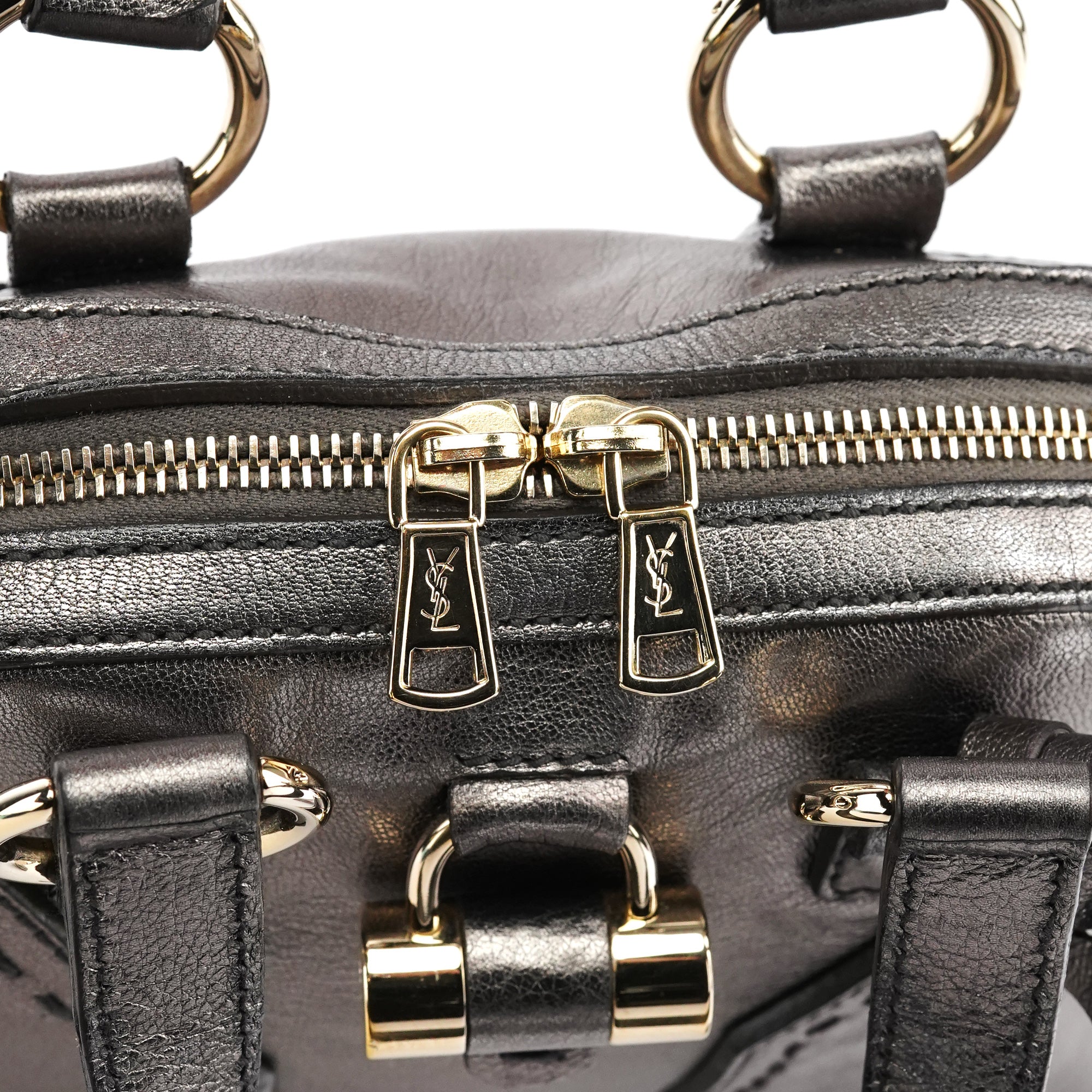160950 Metallic Leather Muse Tote Bag