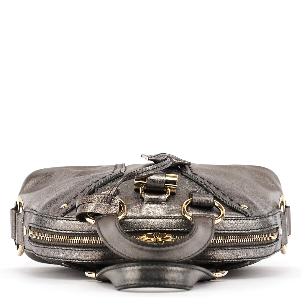 160950 Metallic Leather Muse Tote Bag