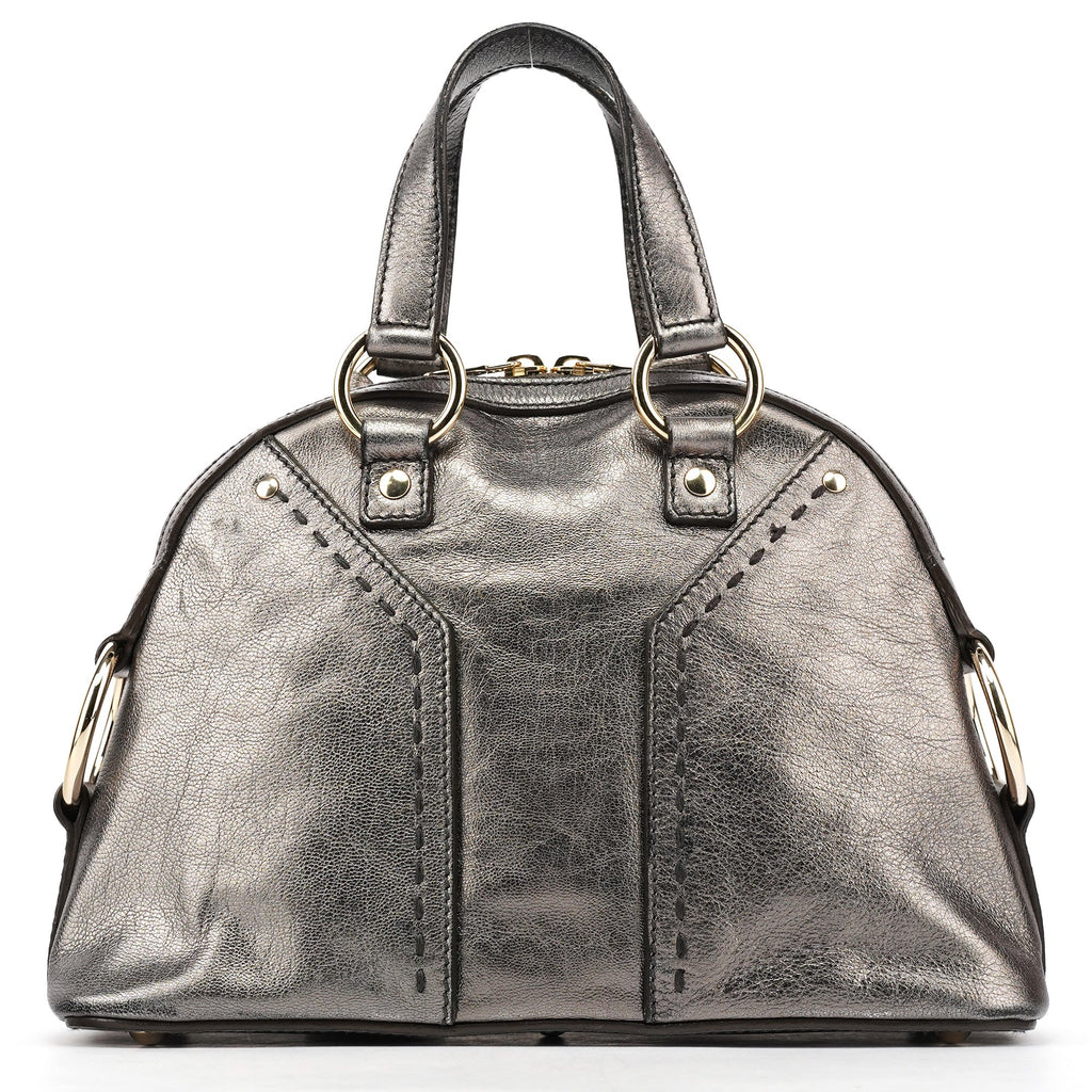 160950 Metallic Leather Muse Tote Bag
