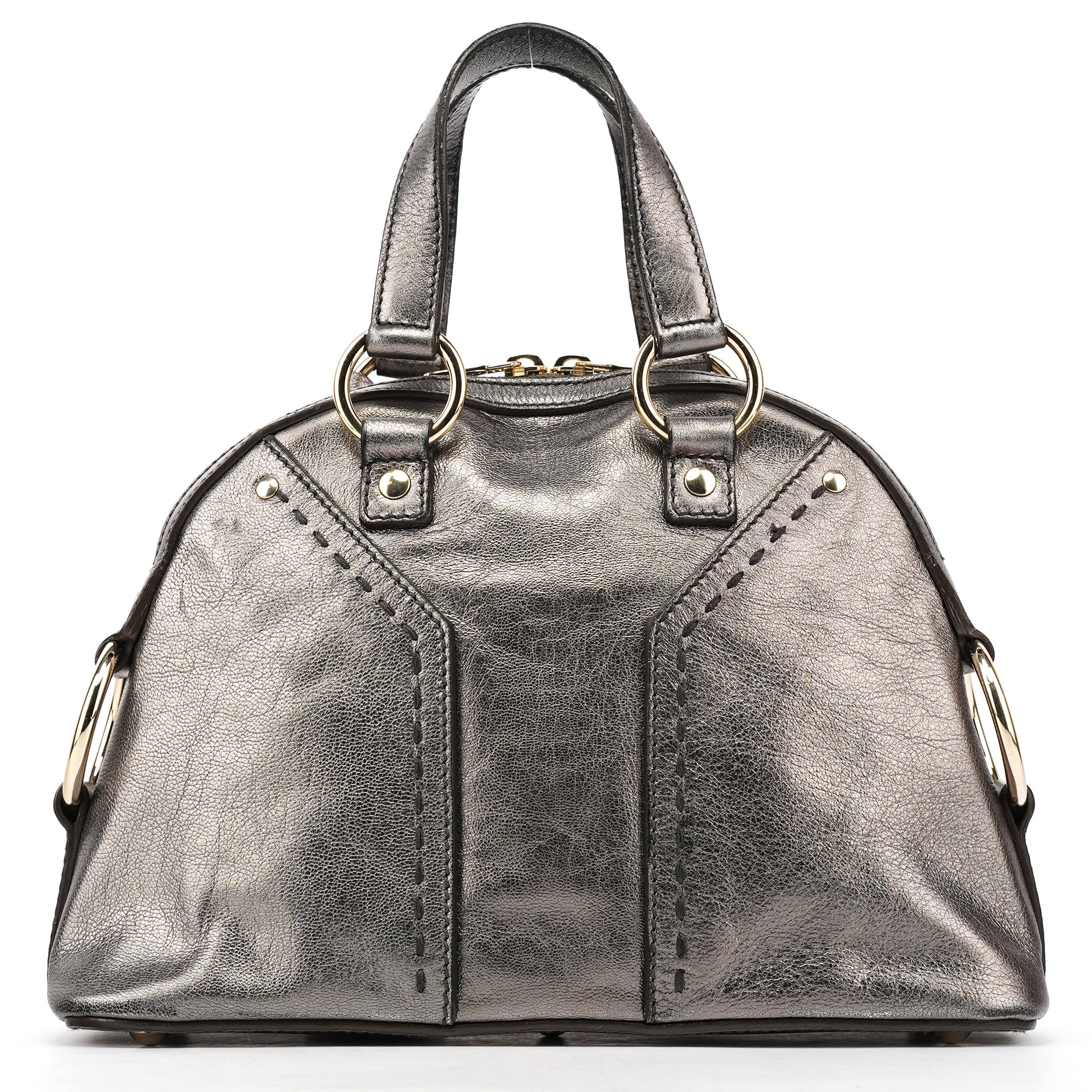160950 Metallic Leather Muse Tote Bag