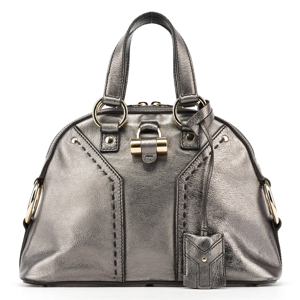160950 Metallic Leather Muse Tote Bag