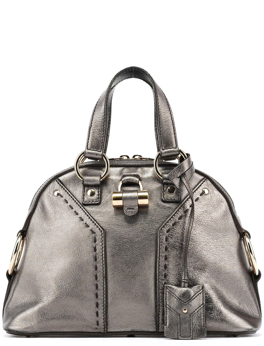 160950 Metallic Leather Muse Tote Bag