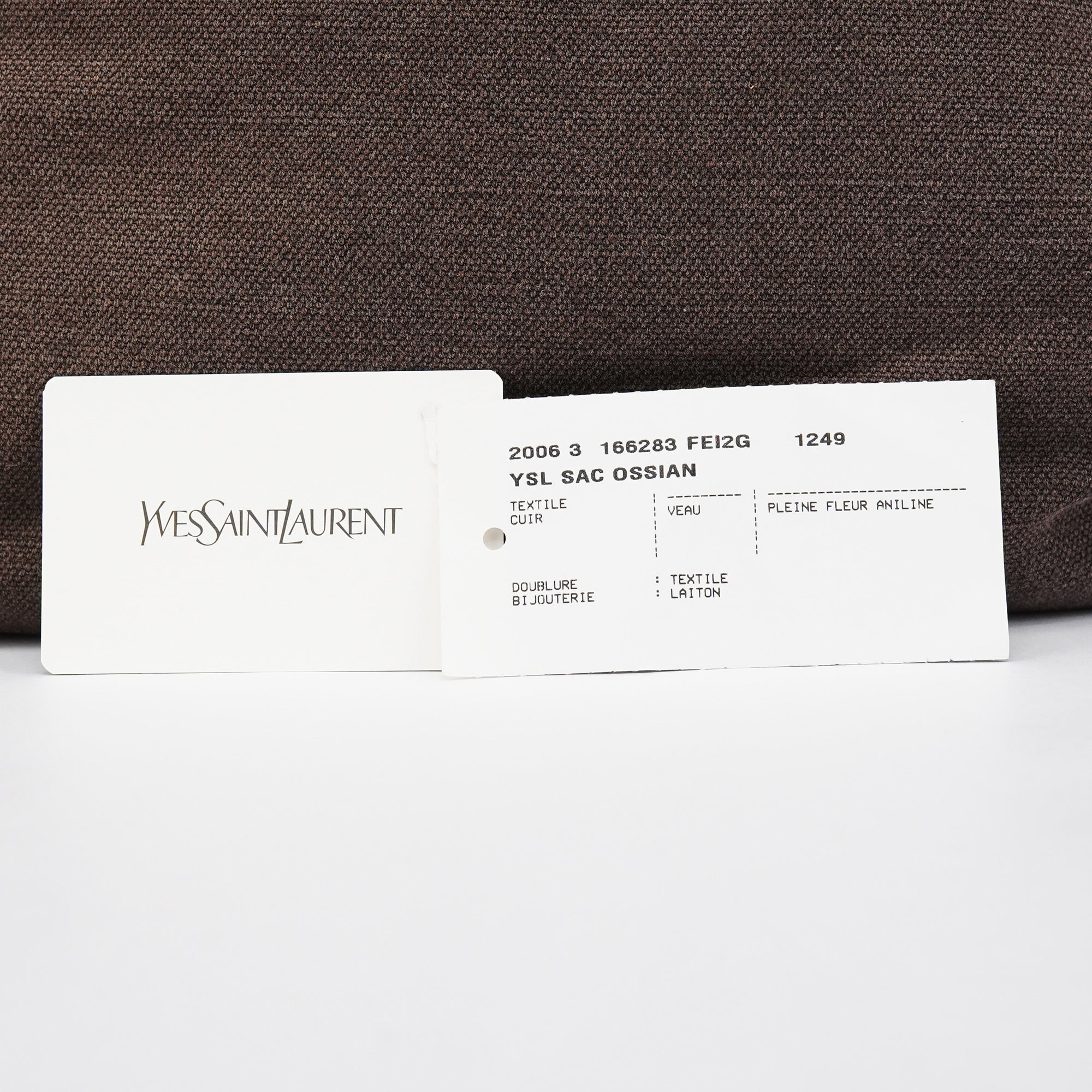 166283 Brown Canvas Leather Crossbody Bag
