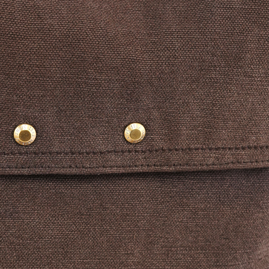 166283 Brown Canvas Leather Crossbody Bag