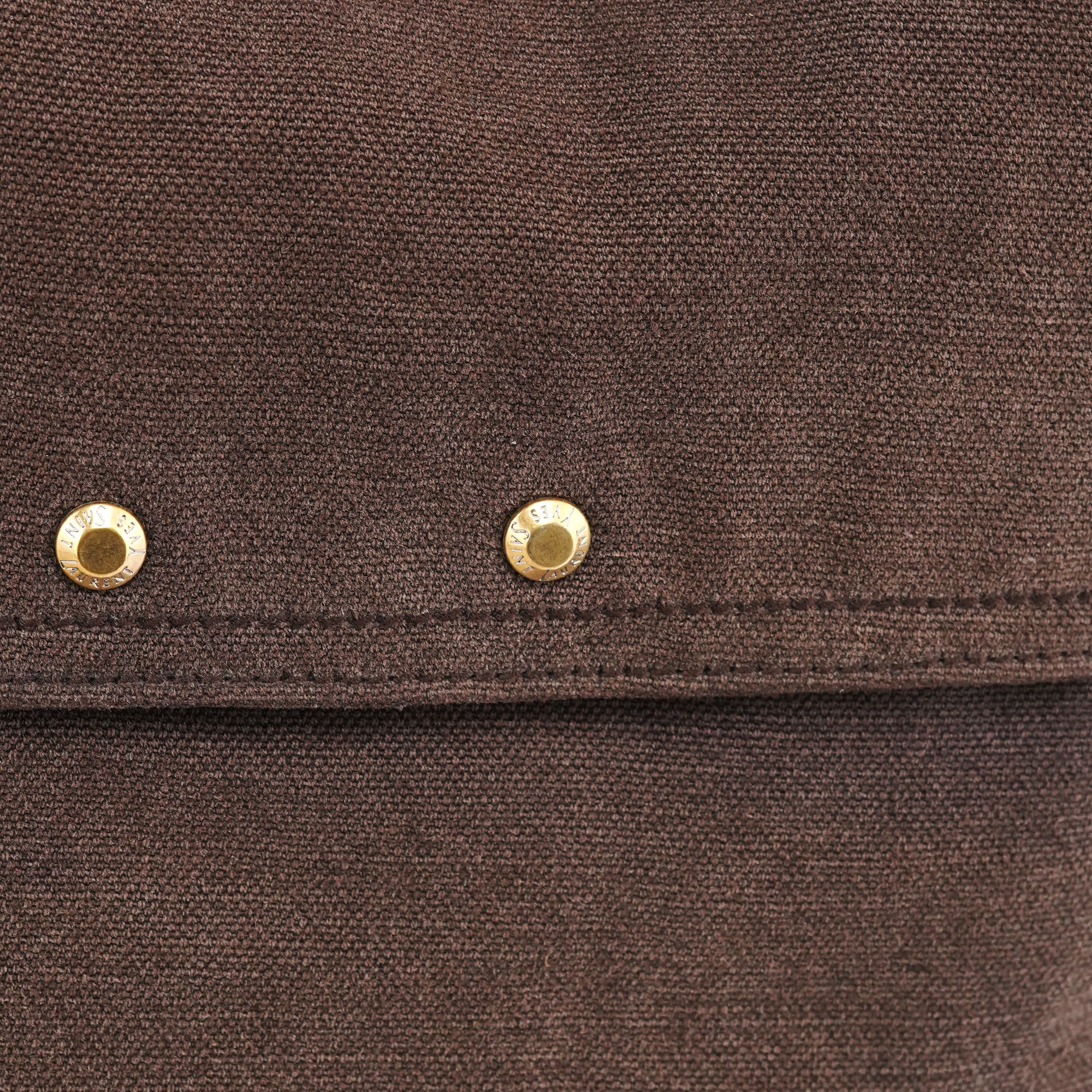 166283 Brown Canvas Leather Crossbody Bag