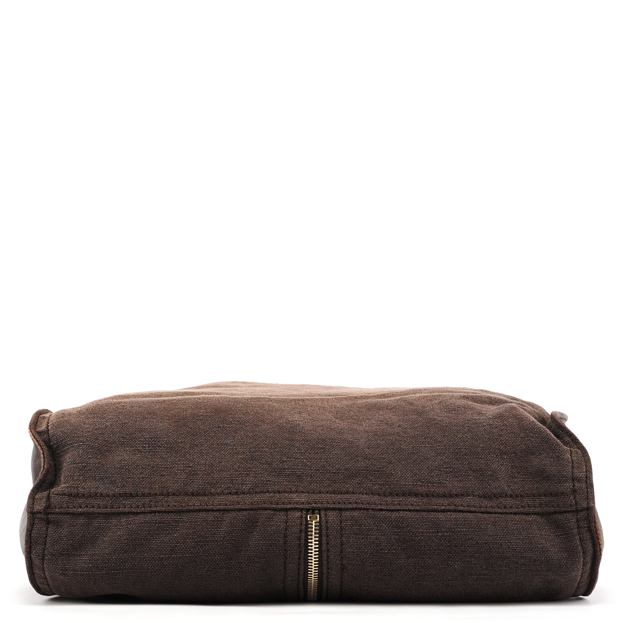166283 Brown Canvas Leather Crossbody Bag